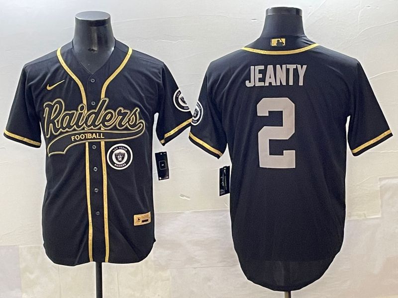 Men 2025 Oakland Raiders #2 Jeanty Black Joint Name Nike Limited NFL Jersey style 8